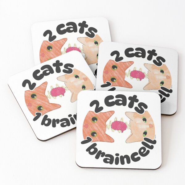 Item preview, 2 Cats 1 Braincell designed and sold by SquigglyDooArts.