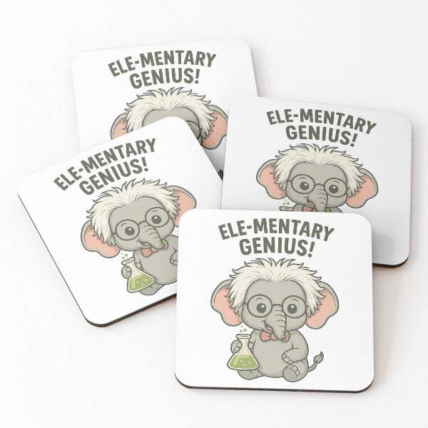 Item preview, Cute Adorable Elephant Scientist Ele-Mentary Genius Funny Science love designed and sold by Zynfy Designs.