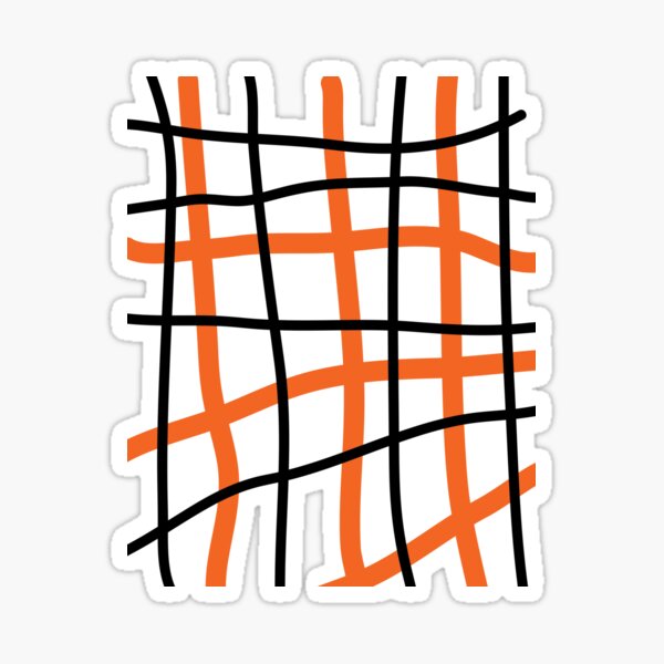 Vista previa del artículo con la obra «Patrón de cuadrícula desequilibrado de color naranja quemado y negro», diseñado y vendido por fluffyfamcraft.