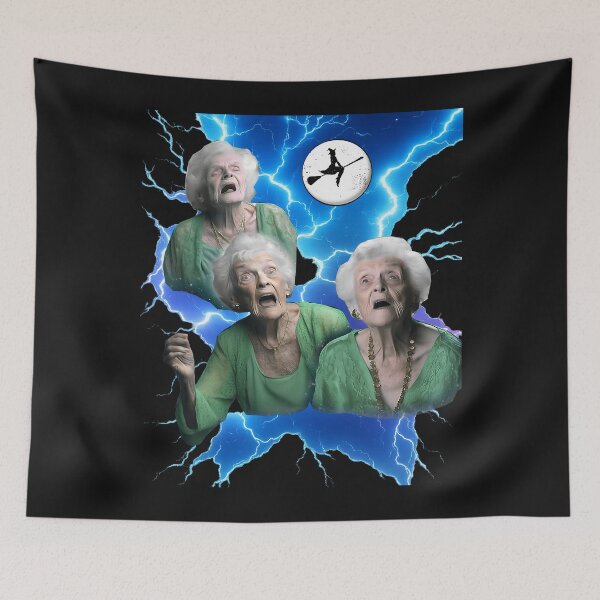 Item preview, Moon Old Lady Howling Weird Cursed Meme For Three Granny designed and sold by MOHAMED FRASER.