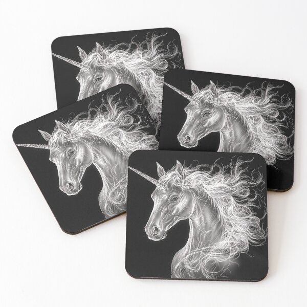 Item preview, Ultra realistic unicorn black and white lines designed and sold by dcrc.