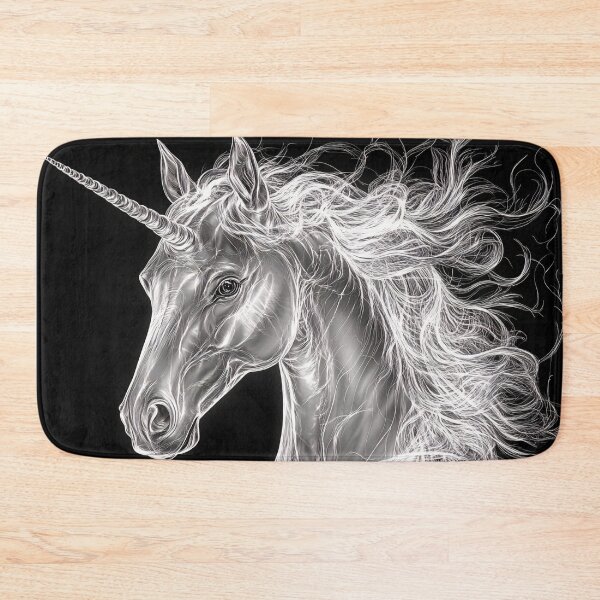 Item preview, Ultra realistic unicorn black and white lines designed and sold by dcrc.