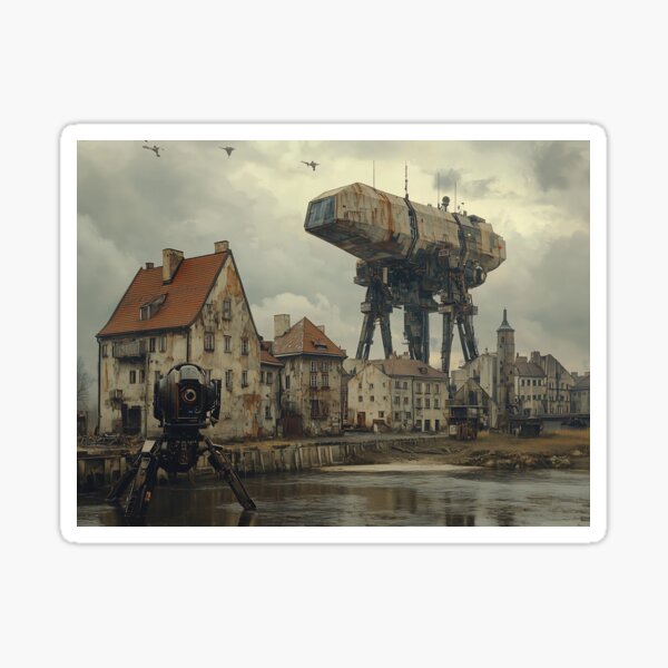 Item preview, Poland town scifi mech rust robot droid oldtown | dejco.art designed and sold by dejco.art.