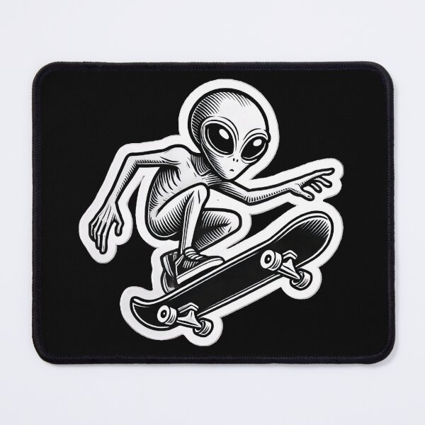 Item preview, Skateboarding Alien designed and sold by PinUpPizzazz.