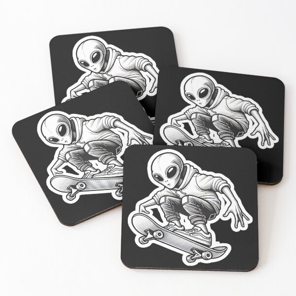 Item preview, Skateboarding Alien designed and sold by PinUpPizzazz.