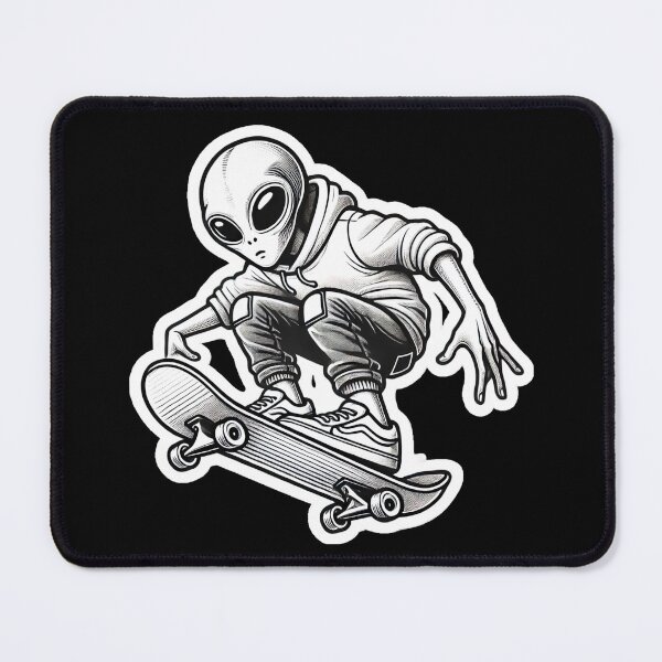 Item preview, Skateboarding Alien designed and sold by PinUpPizzazz.