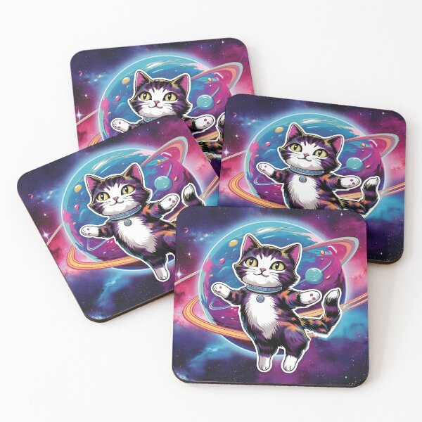 Item preview, Retro Space Cats Dancing Through Cosmos designed and sold by DKA-2ndBoy.