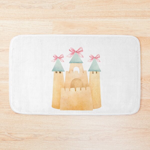 Item preview, Sandcastle with Pink Bow – Coquette Summer Beachcore Watercolor Art designed and sold by DivinePassion.