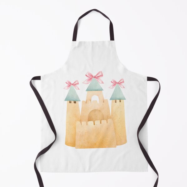 Item preview, Sandcastle with Pink Bow – Coquette Summer Beachcore Watercolor Art designed and sold by DivinePassion.