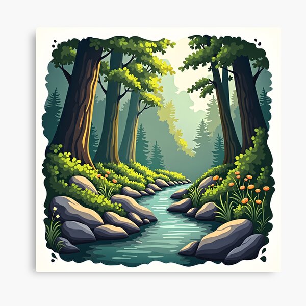 Item preview, Highland Creek Nature Scene Art designed and sold by Trending Designs.