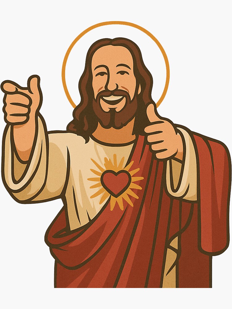 Thumbnail 3 of 3, Sticker, Buddy Christ designed and sold by UNK-Fatigues.