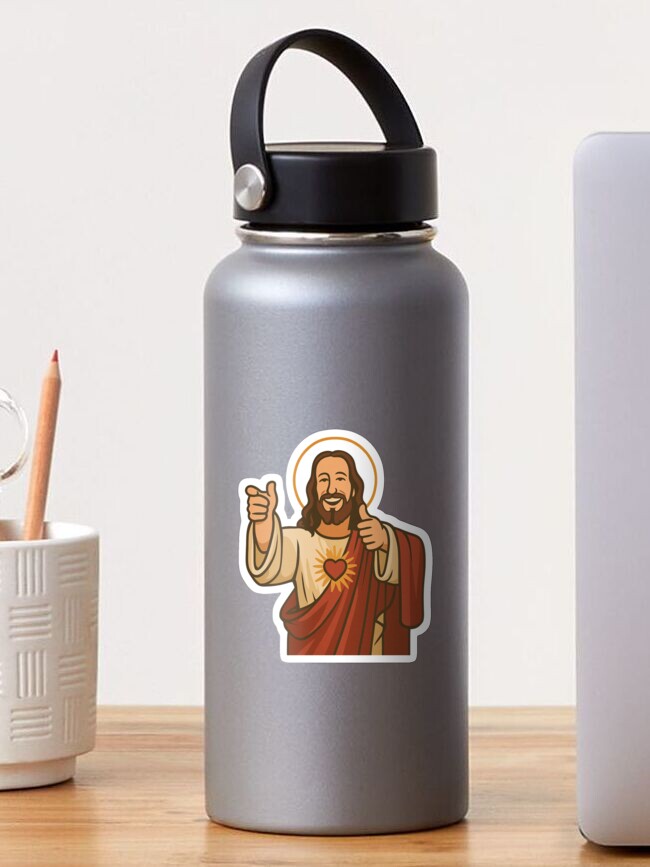 Thumbnail 1 of 3, Sticker, Buddy Christ designed and sold by UNK-Fatigues.