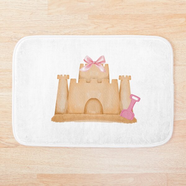 Item preview, Sandcastle with Pink Bow – Coquette Summer Beachcore Watercolor Art designed and sold by DivinePassion.