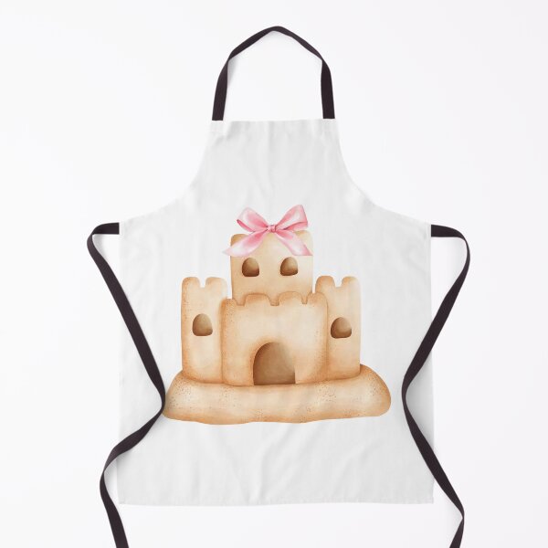 Item preview, Sandcastle with Pink Bow – Coquette Summer Beachcore Watercolor Art designed and sold by DivinePassion.
