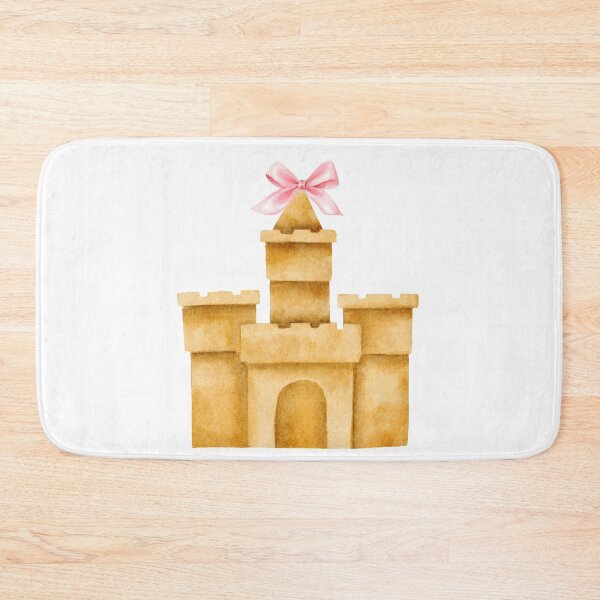Item preview, Sandcastle with Pink Bow – Coquette Summer Beachcore Watercolor Art designed and sold by DivinePassion.