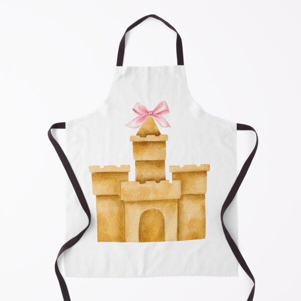 Item preview, Sandcastle with Pink Bow – Coquette Summer Beachcore Watercolor Art designed and sold by DivinePassion.