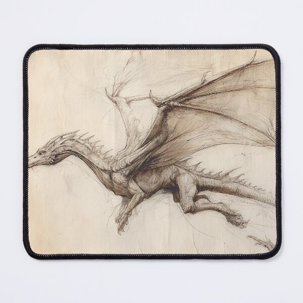 Item preview, Da Vinci style Dragon Sketch designed and sold by Boddicca.