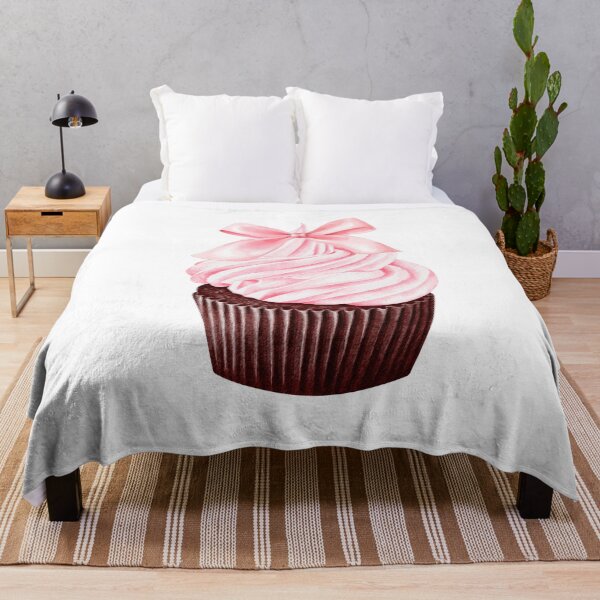 Item preview, Cupcake de chocolate con glaseado rosa y lazo – Arte de acuarela de Coquette Sweet Treat designed and sold by DivinePassion.
