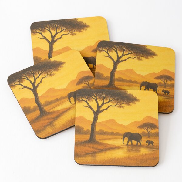 Item preview, Mana Pools Elephants Zambezi Sunset Zimbabwe designed and sold by Aryabek.