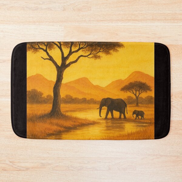 Item preview, Mana Pools Elephants Zambezi Sunset Zimbabwe designed and sold by Aryabek.