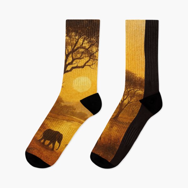 Item preview, Mana Pools Elephant Pair Zambezi Evening Glow designed and sold by Places On Earth.
