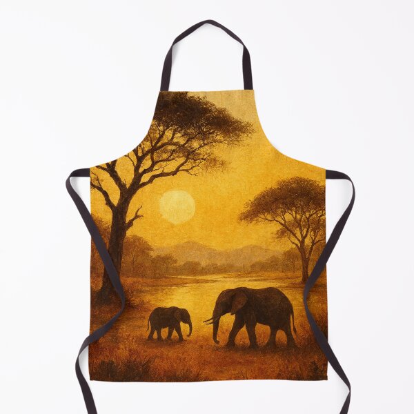 Item preview, Mana Pools Elephant Pair Zambezi Evening Glow designed and sold by Places On Earth.