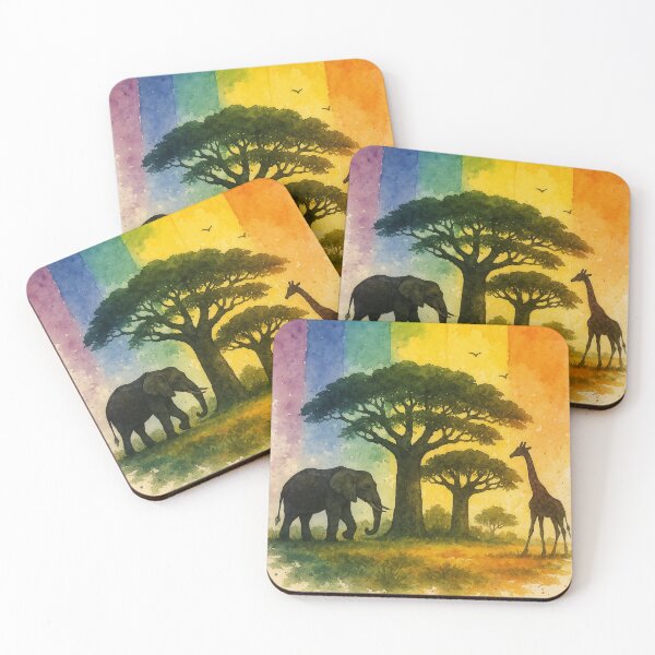 Item preview, Gonarezhou Rainbow Baobab Elephant Giraffe designed and sold by Places On Earth.