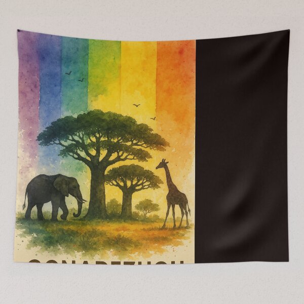 Item preview, Gonarezhou Rainbow Baobab Elephant Giraffe designed and sold by Places On Earth.