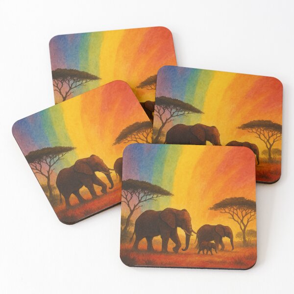Item preview, Gonarezhou Elephant Herd Rainbow Sunset Scene designed and sold by Places On Earth.