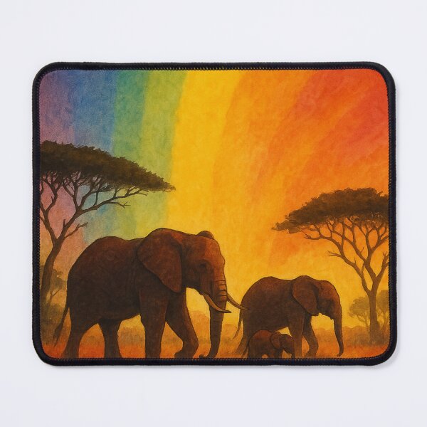 Item preview, Gonarezhou Elephant Herd Rainbow Sunset Scene designed and sold by Places On Earth.
