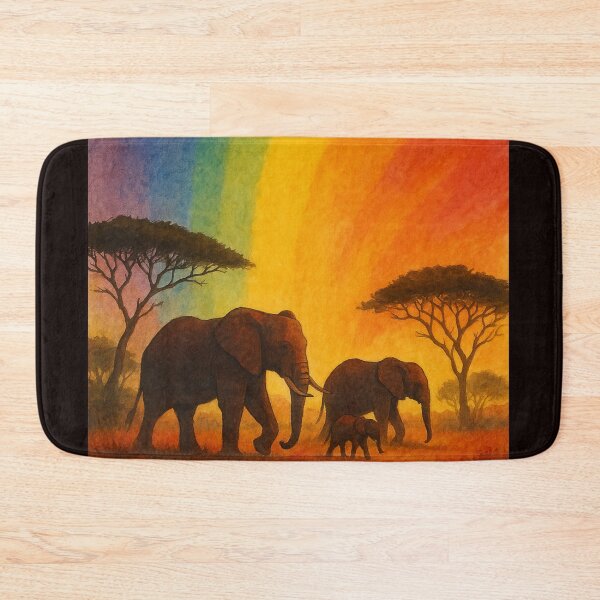 Item preview, Gonarezhou Elephant Herd Rainbow Sunset Scene designed and sold by Places On Earth.
