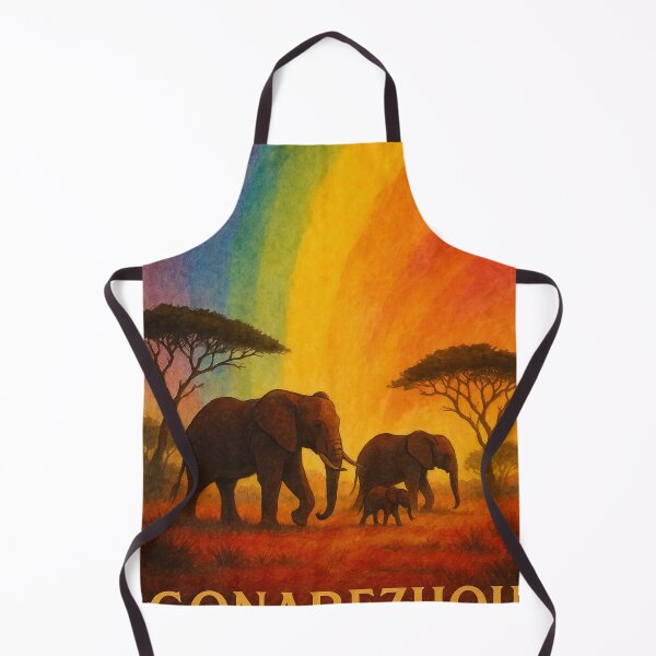Item preview, Gonarezhou Elephant Herd Rainbow Sunset Scene designed and sold by Places On Earth.