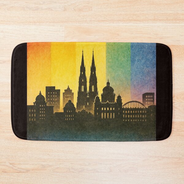Item preview, Bengaluru Rainbow Skyline Gothic Cathedral Silhouette designed and sold by Places On Earth.