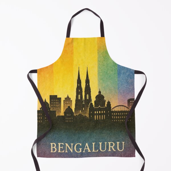 Item preview, Bengaluru Rainbow Skyline Gothic Cathedral Silhouette designed and sold by Places On Earth.