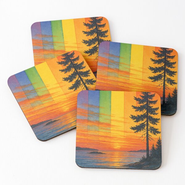 Item preview, Lake Huron Pine Sunset Ontario Rainbow Sky designed and sold by Places On Earth.