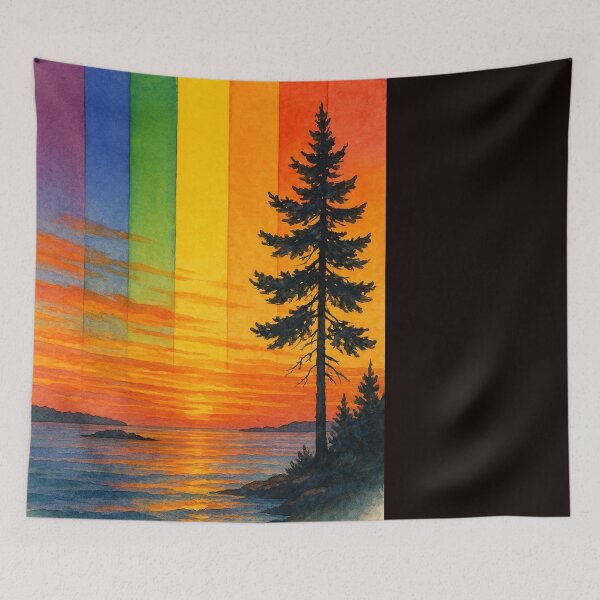 Item preview, Lake Huron Pine Sunset Ontario Rainbow Sky designed and sold by Places On Earth.