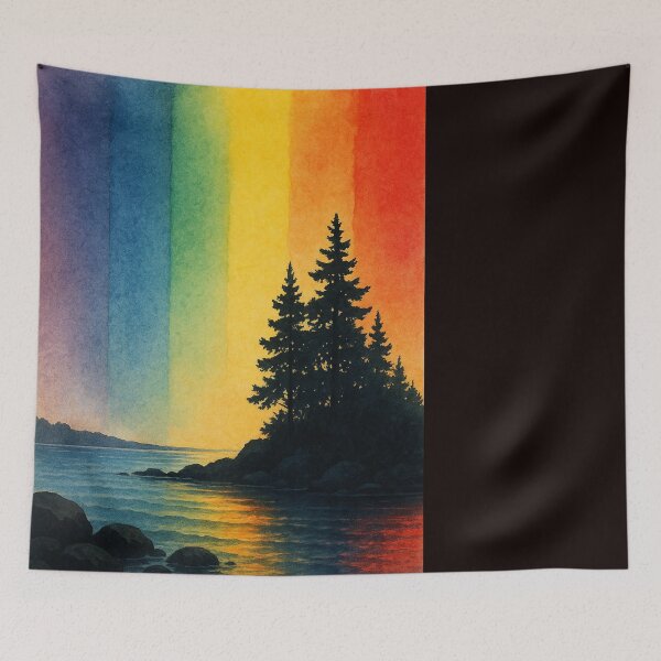 Item preview, Lake Huron Rainbow Island Ontario Watercolor designed and sold by Places On Earth.
