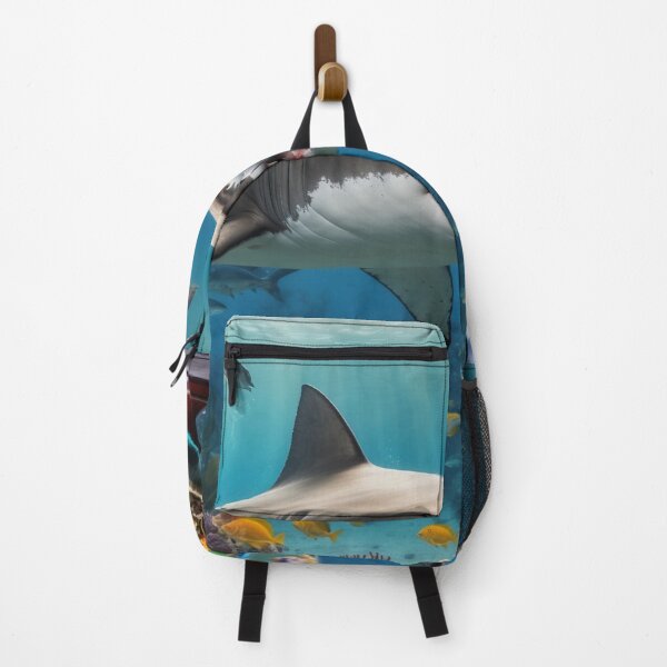 Item preview, Curious Shark Meets Colorful Aquarium – Surreal Ocean Encounter Art designed and sold by PunArtistry.