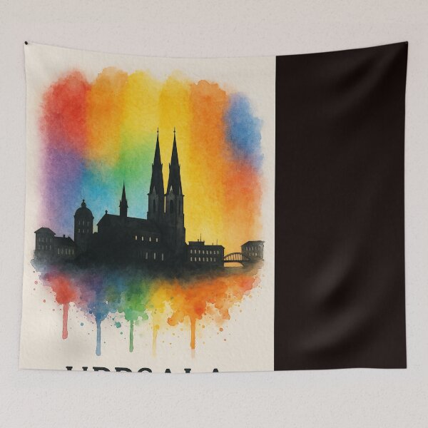 Item preview, Uppsala Cathedral Rainbow Skyline Sweden designed and sold by Places On Earth.