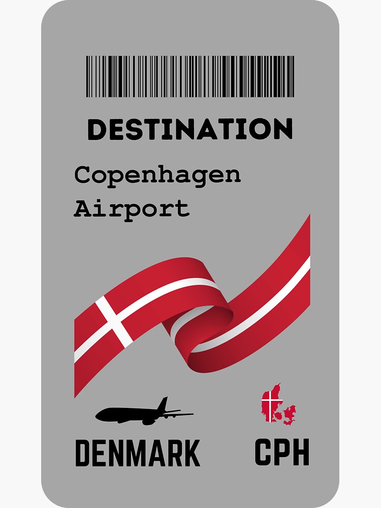 Copenhagen Airport Denmark Luggage Tag Sticker