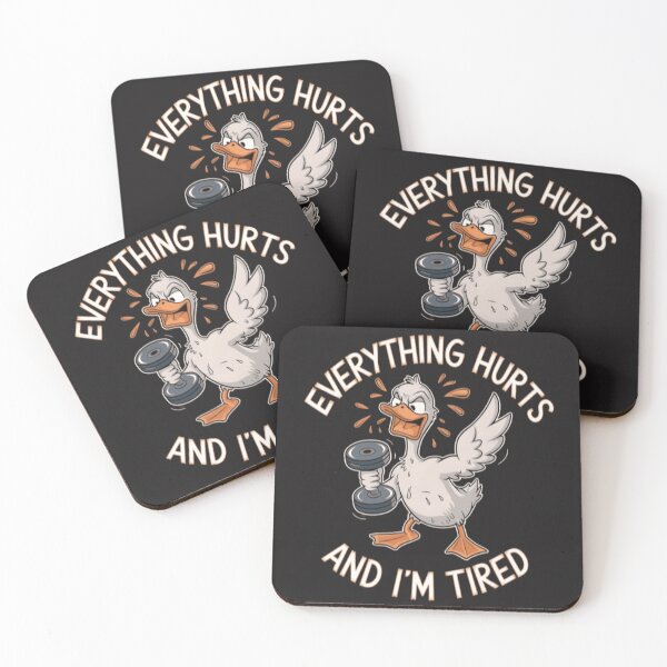 Item preview, Duck with dumbbells struggling designed and sold by Mindful56.