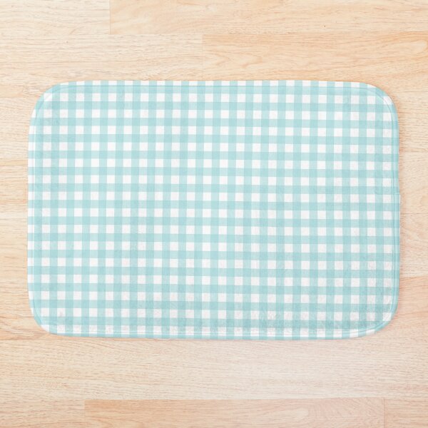 Item preview, Soft light aqua blue classic gingham check plaid stripes on white background designed and sold by PrettywithColor.