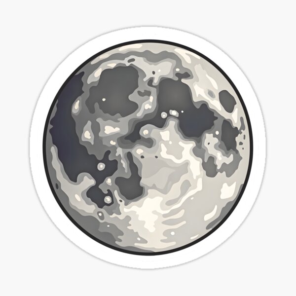 The Cartoon Moon Sticker Sticker