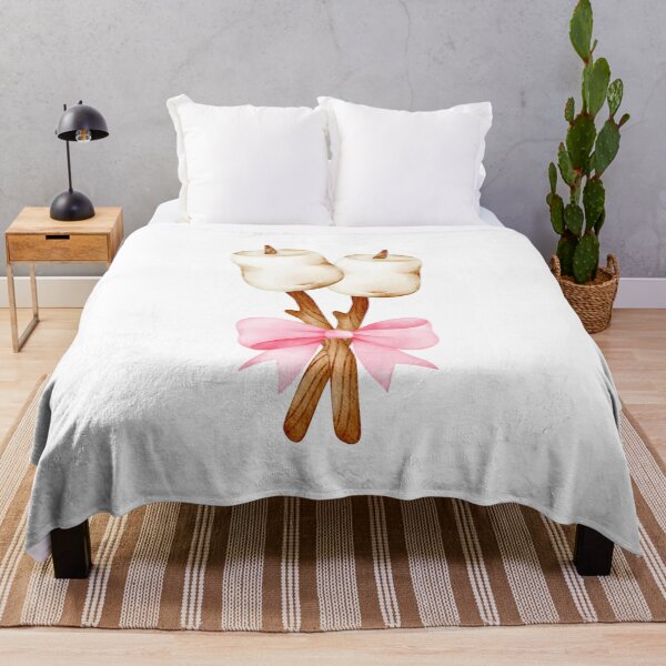 Item preview, Toasted Marshmallows with Pink Bow – Coquette Campfire Summer Treat Watercolor Design designed and sold by DivinePassion.