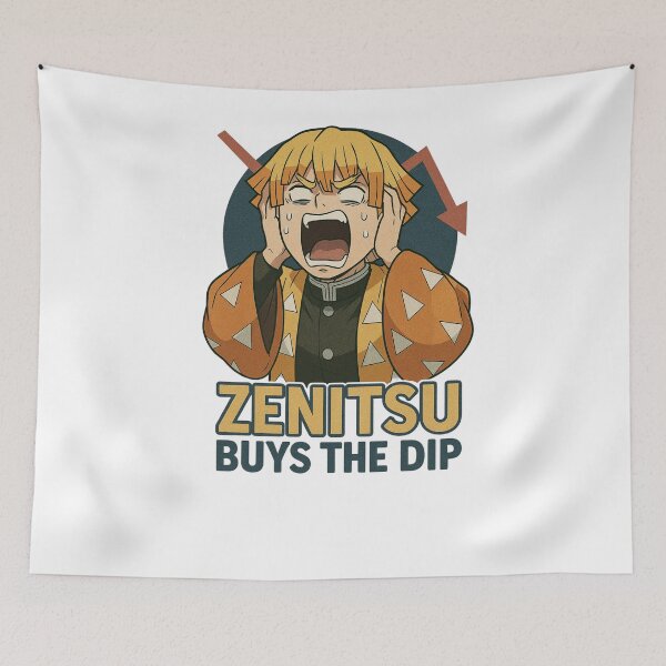Item preview, Zenitsu Buys the Dip (Screaming) – Anime x Crypto Panic Design designed and sold by ColorSplash123.