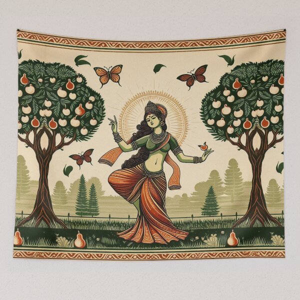 Item preview, Lakshmi Goddess Dancing in nature designed and sold by ZOXOFO.