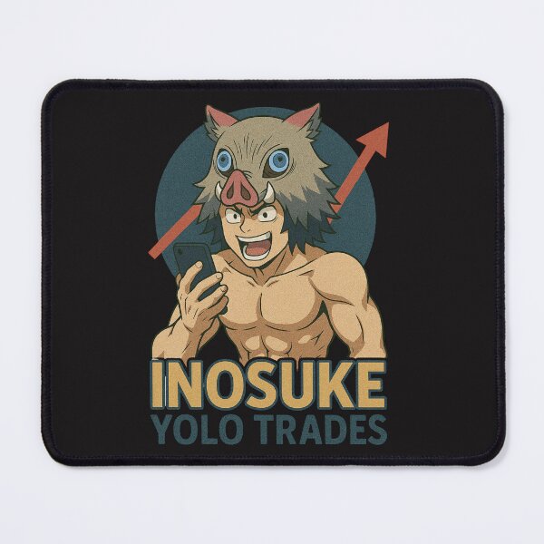Item preview, Inosuke YOLO Trades – Demon Slayer x High-Risk Trading Meme designed and sold by ColorSplash123.