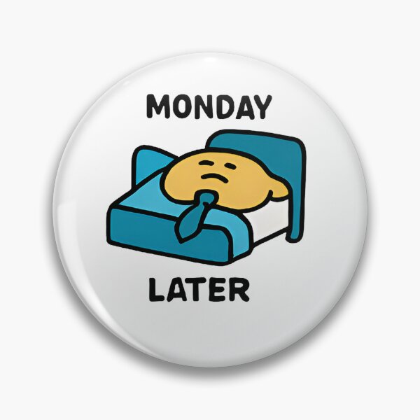 Item preview, Monday Later | Lazy Cartoon Mood Sticker designed and sold by VedantXStudio.