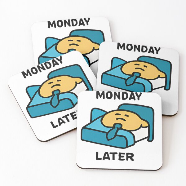 Item preview, Monday Later | Lazy Cartoon Mood Sticker designed and sold by VedantXStudio.