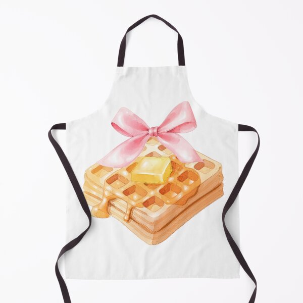 Item preview, Butter & Syrup Waffle with Pink Bow – Coquette Breakfast Watercolor Aesthetic designed and sold by DivinePassion.